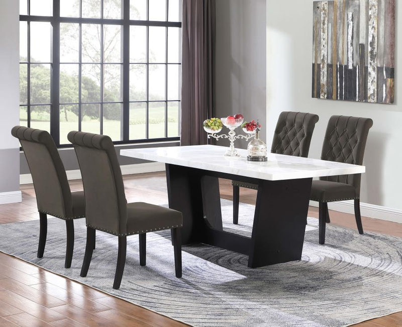 Sherry - Rectangular Marble Top Dining Table Set - JaxCo Furniture
