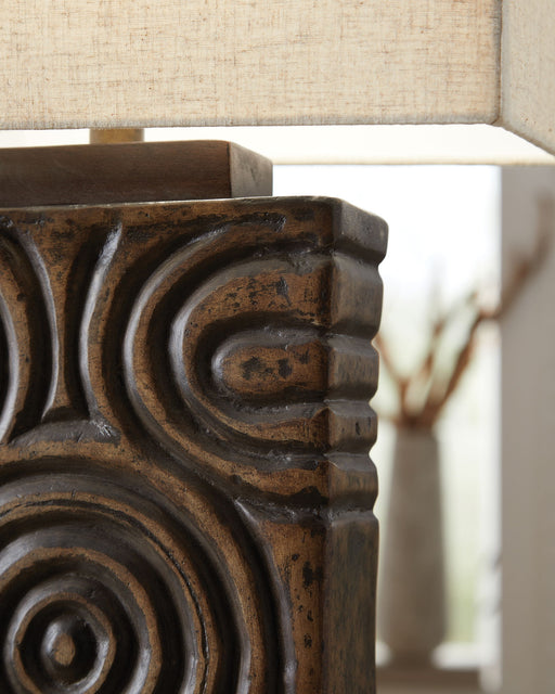 Heathbury - Antique Brown - Paper Table Lamp - JaxCo Furniture