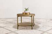 Arini - Round End Side Table With Storage Shelf - JaxCo Furniture