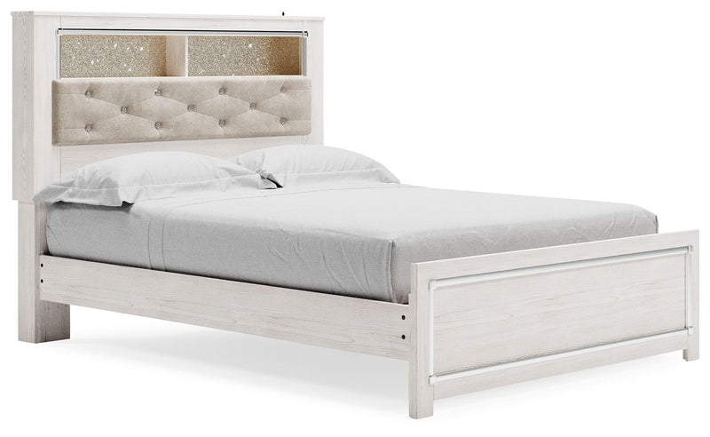 Altyra - White - Queen Panel Bookcase Bed With Roll Slats - JaxCo Furniture