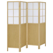 Edwards - 4-Panel Room Divider Folding Shoji Screen - Natural - JaxCo Furniture