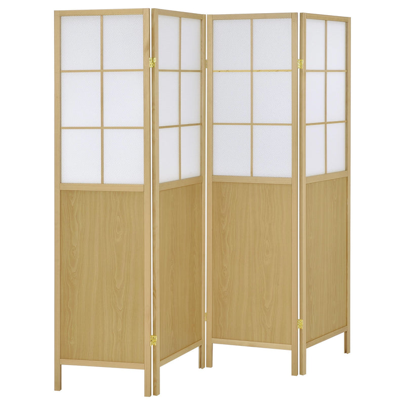 Edwards - 4-Panel Room Divider Folding Shoji Screen - Natural - JaxCo Furniture