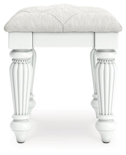 Kozlani - Vanity Upholstered Stool - White - JaxCo Furniture