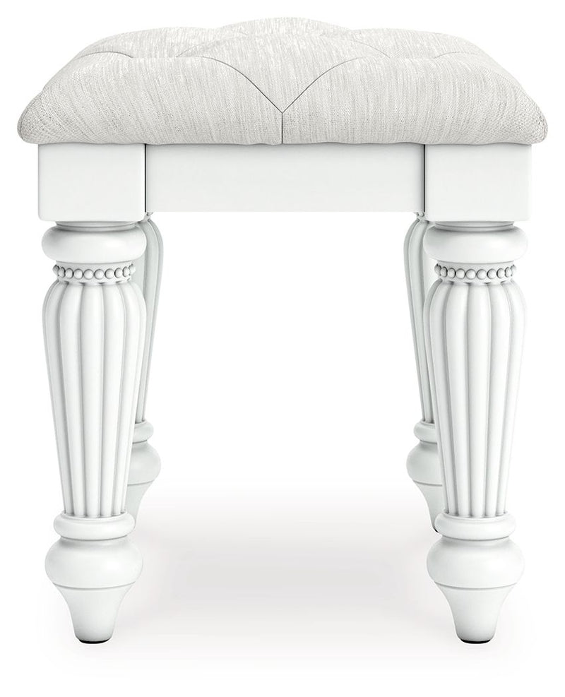 Kozlani - Vanity Upholstered Stool - White - JaxCo Furniture