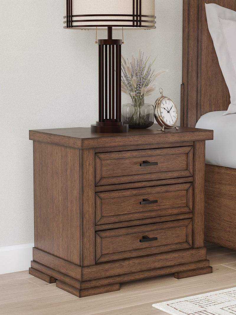 Taffenbrook - Medium Brown - Three Drawer Night Stand - JaxCo Furniture