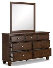 Danabrin - Brown - Dresser And Mirror - JaxCo Furniture