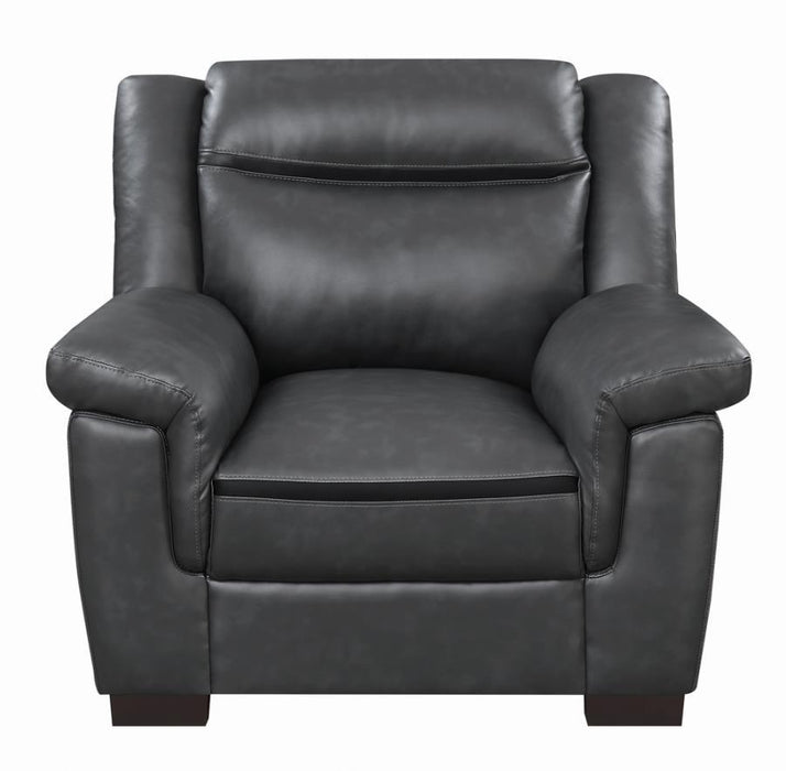 Arabella - Upholstered Padded Arm Accent Chair - Gray - JaxCo Furniture