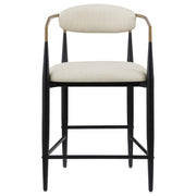 Tina - Metal Counter Height Bar Stool With Upholstered Back And Seat (Set of 2) - JaxCo Furniture