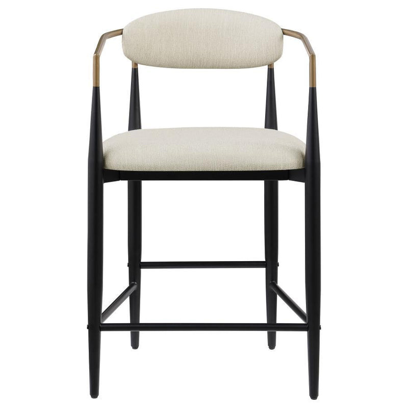 Tina - Metal Counter Height Bar Stool With Upholstered Back And Seat (Set of 2) - JaxCo Furniture