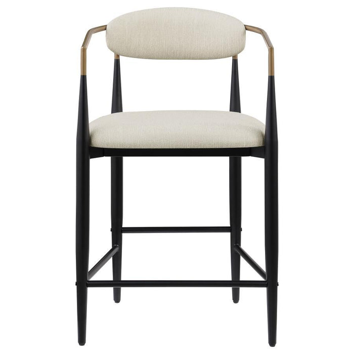 Tina - Metal Counter Height Bar Stool With Upholstered Back And Seat (Set of 2) - JaxCo Furniture