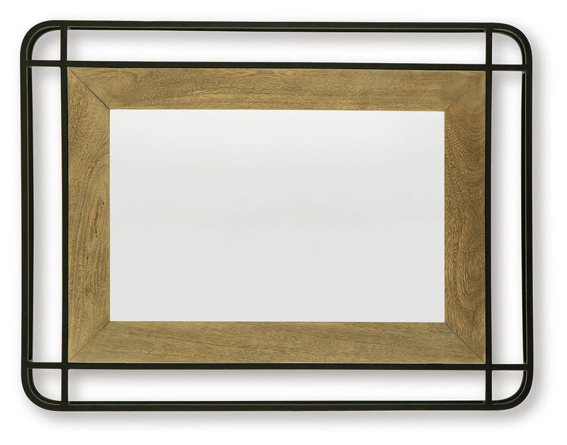 Beelman - Black / Brown - Accent Mirror - JaxCo Furniture