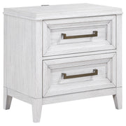 Marielle - 2-Drawer Nightstand Bedside Table - Distressed White - JaxCo Furniture
