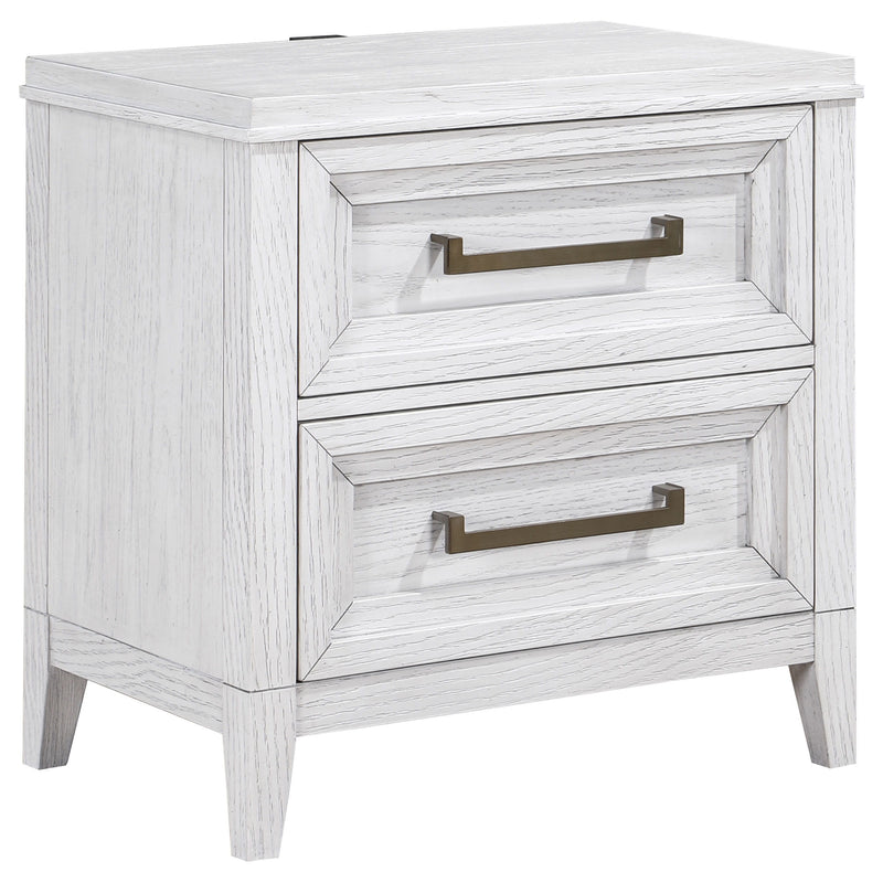 Marielle - 2-Drawer Nightstand Bedside Table - Distressed White - JaxCo Furniture