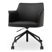 Morris - PVC Office Chair - Black - JaxCo Furniture