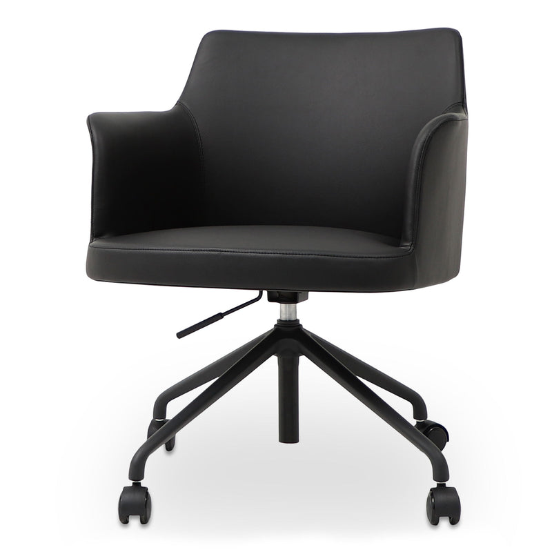 Morris - PVC Office Chair - Black - JaxCo Furniture