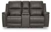 Bleckley - Power Reclining Loveseat With Console / Adjustable Headrest - JaxCo Furniture