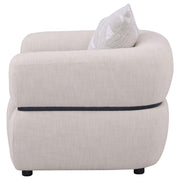 Jeanette - Fabric Upholstered Round Arm Accent Chair - Beige - JaxCo Furniture
