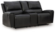 Glossmore - Reclining Loveseat With Console - Black - JaxCo Furniture