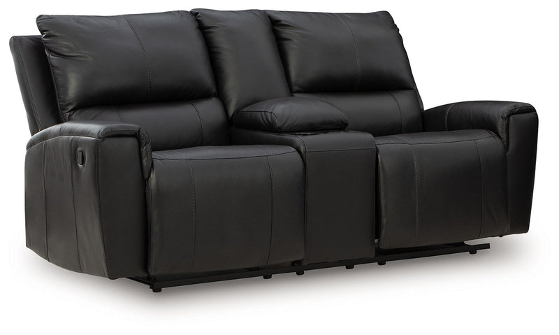 Glossmore - Reclining Loveseat With Console - Black - JaxCo Furniture