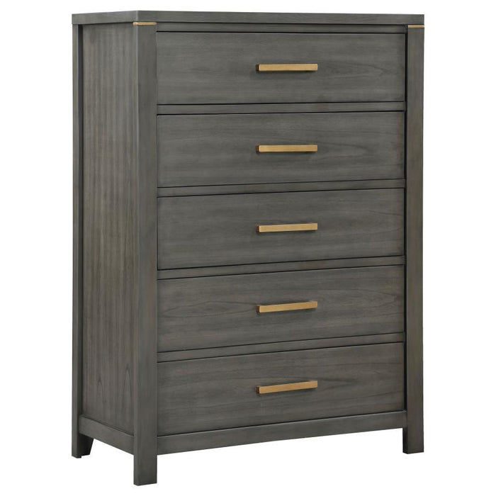 Kieran - 5-Drawer Bedroom Chest - Gray - JaxCo Furniture