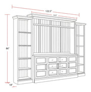 Shoreham - 4 Piece Entertainment Wall - Effortless White - JaxCo Furniture