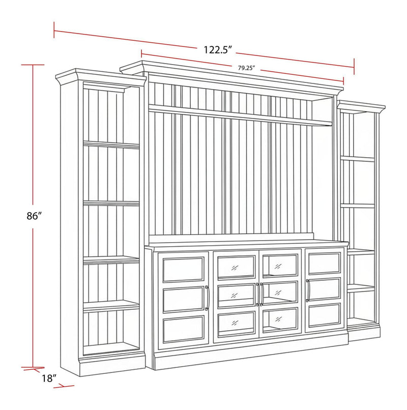 Shoreham - 4 Piece Entertainment Wall - Effortless White - JaxCo Furniture
