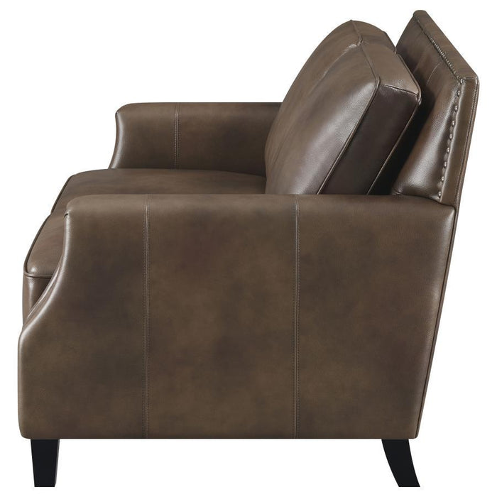 Leaton - Upholstered Recessed Arm Loveseat - Brown Sugar - JaxCo Furniture