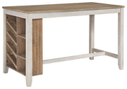 Skempton - White - Rectangular Counter Table With Storage - JaxCo Furniture
