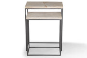 Crossings Monaco - Chairside Nesting Table - Weathered Blanc - JaxCo Furniture