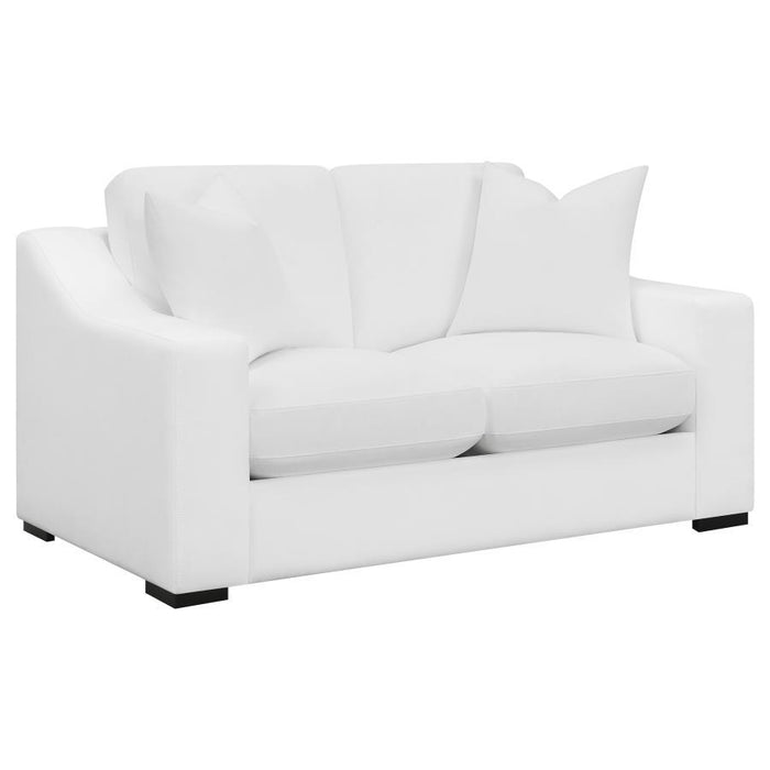 Ashlyn - Upholstered Sloped Arm Loveseat - White - JaxCo Furniture