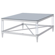 Lindley - Square Tempered Mirror Acrylic Table - JaxCo Furniture