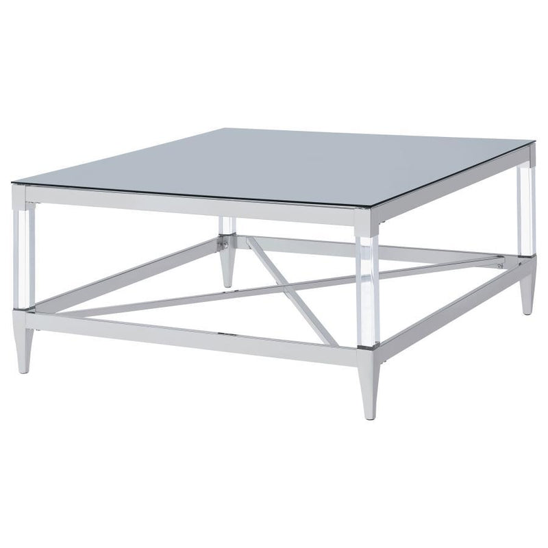 Lindley - Square Tempered Mirror Acrylic Table - JaxCo Furniture