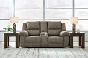 Laresview - Fossil - Dbl Reclining Loveseat with Console - JaxCo Furniture