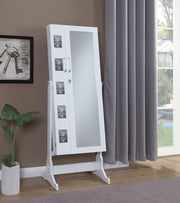 Doyle - Cheval Mirror With Jewelry Storage - White - JaxCo Furniture