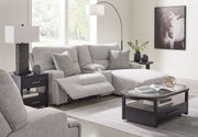 Acklen Place - Pewter - 4 Pc. - 3-Piece Power Reclining Sectional Sofa With Raf Chaise, Wide Seat Power Recliner - JaxCo Furniture