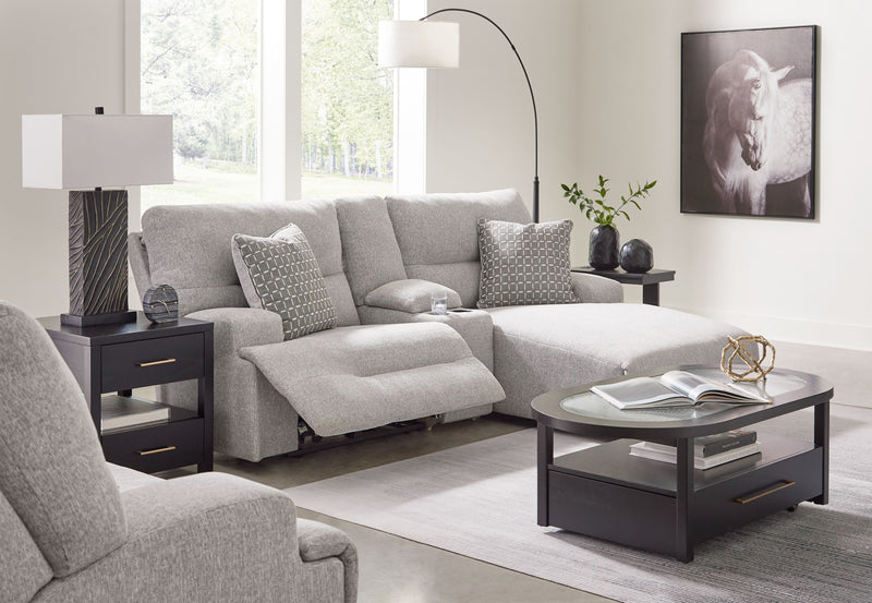 Acklen Place - Pewter - 4 Pc. - 3-Piece Power Reclining Sectional Sofa With Raf Chaise, Wide Seat Power Recliner - JaxCo Furniture