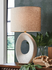 Trentlen - Cream / Gold Finish - Paper Table Lamp - JaxCo Furniture