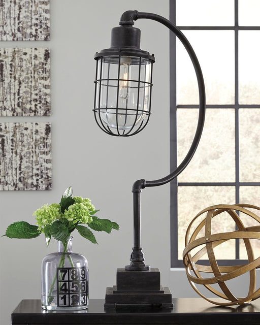 Jae - Antique Black - Metal Desk Lamp - JaxCo Furniture