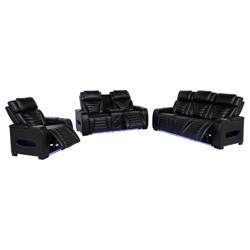 Zuma - Faux Leather Dual Power LED Sofa Set - JaxCo Furniture