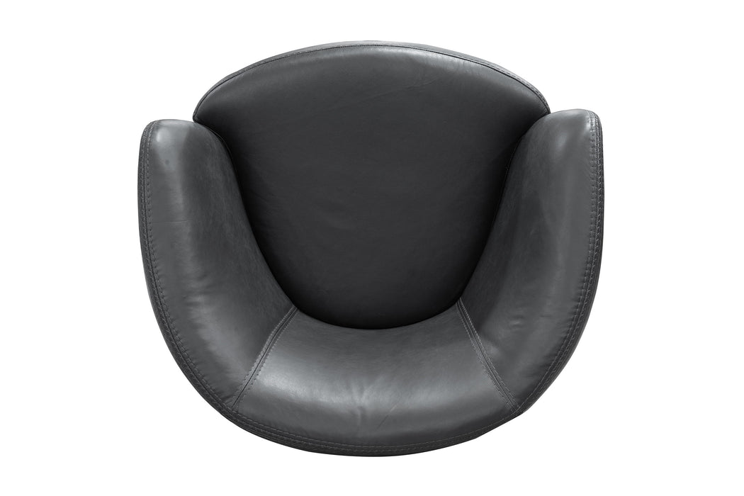 Barolo - 100% Italian Leather Swivel Club Chair (Set of 2)