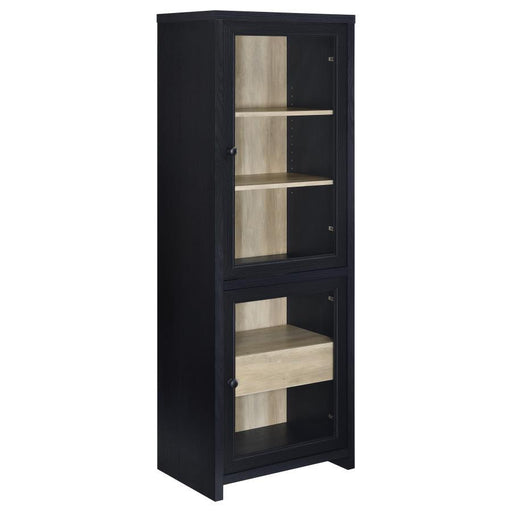 Denison - 67" 2-Door Media Tower Storage Cabinet - Black - JaxCo Furniture