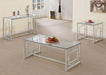 Merced - Glass Top Metal Entryway Sofa Console Table - Nickel - JaxCo Furniture