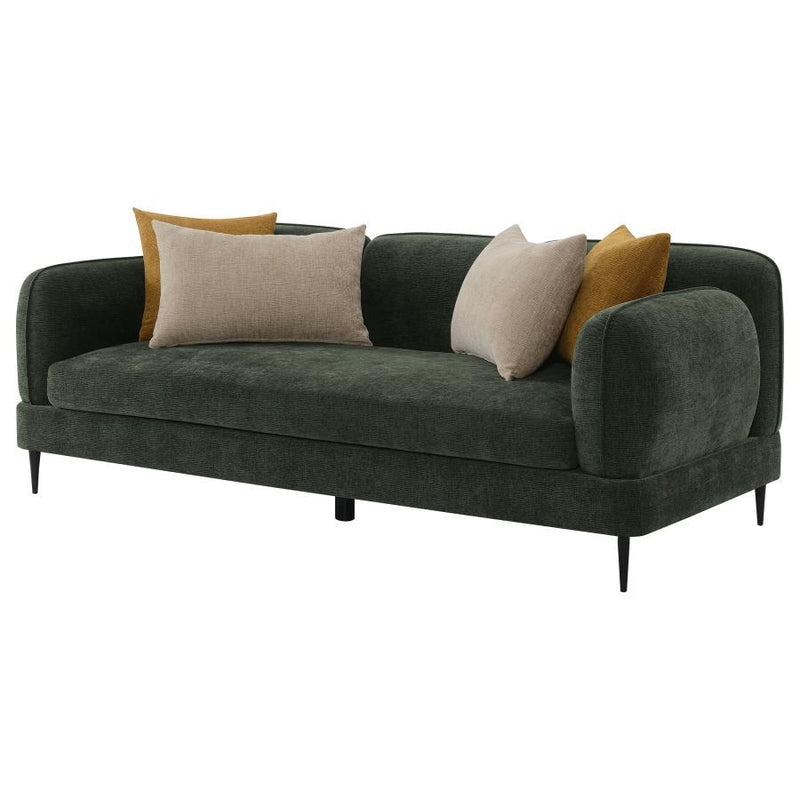 Jade - Chenille Upholstered Modern Track Arm Sofa - JaxCo Furniture