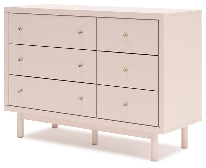 Wistenpine - Blush - Six Drawer Dresser - JaxCo Furniture