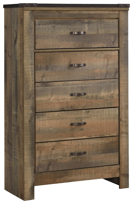 Trinell - Brown - Five Drawer Chest - JaxCo Furniture