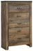 Trinell - Brown - Five Drawer Chest - JaxCo Furniture