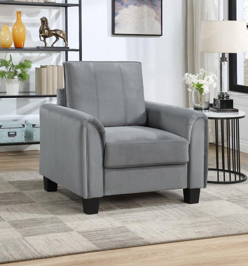 Davis - Upholstered Rolled Arm Accent Chair - Gray - JaxCo Furniture