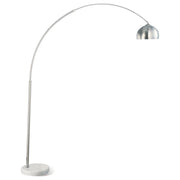 Krester - Dome Shade Metal Arc Floor Lamp - Chrome - JaxCo Furniture