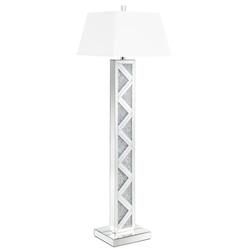 Carmen - Empire Mirrored Acrylic Floor Lamp - Silver - JaxCo Furniture