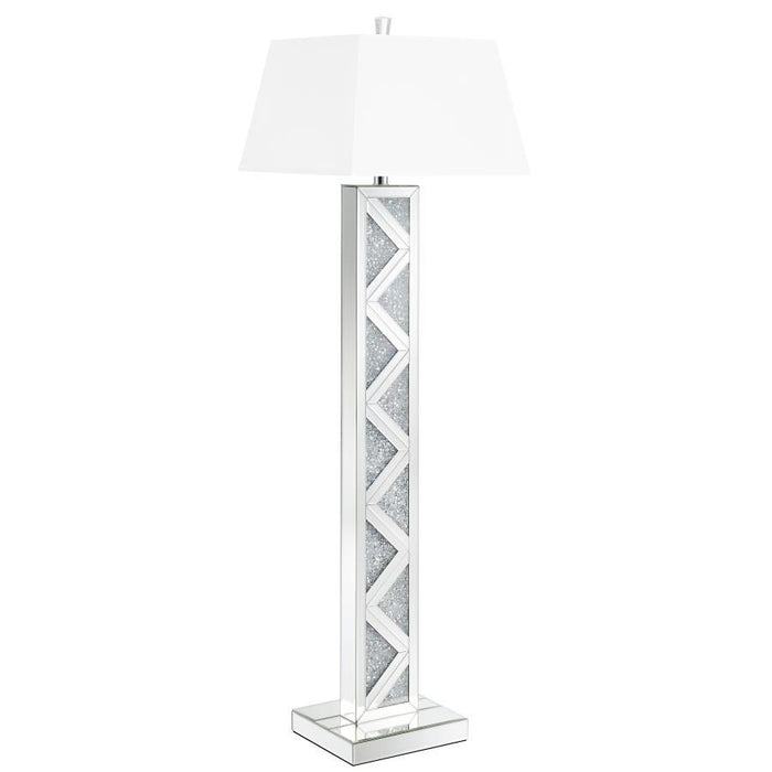 Carmen - Empire Mirrored Acrylic Floor Lamp - Silver - JaxCo Furniture